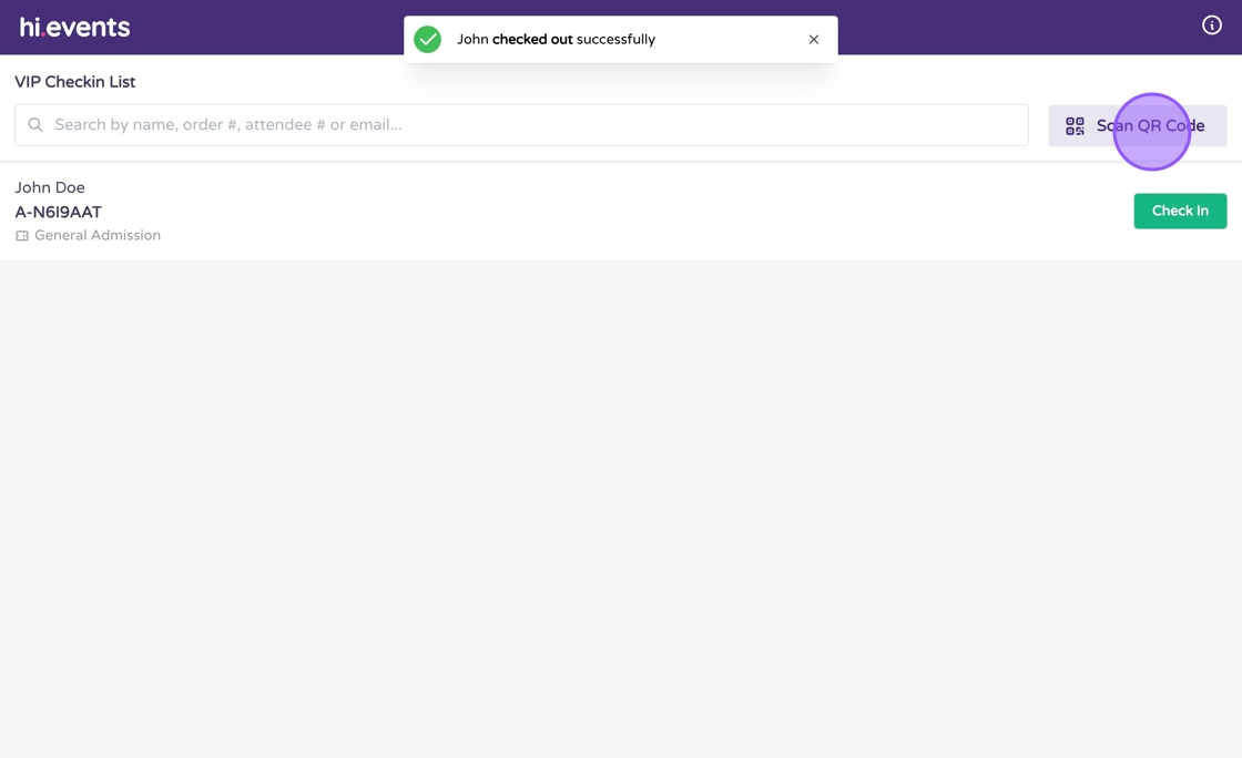 QR code scanning interface